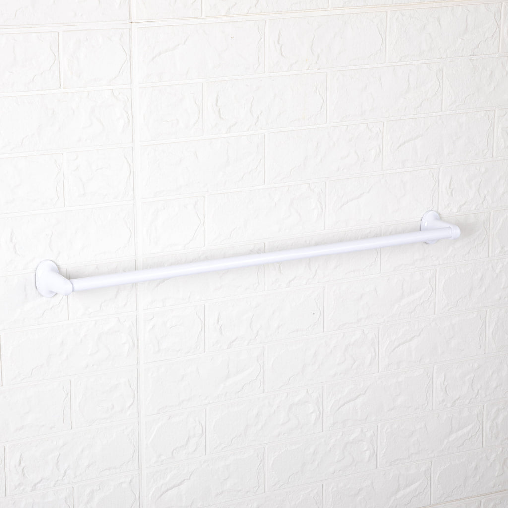 24 Inch Oval Steel Wall Mount Towel Holder Bar with White Finish - Image 3