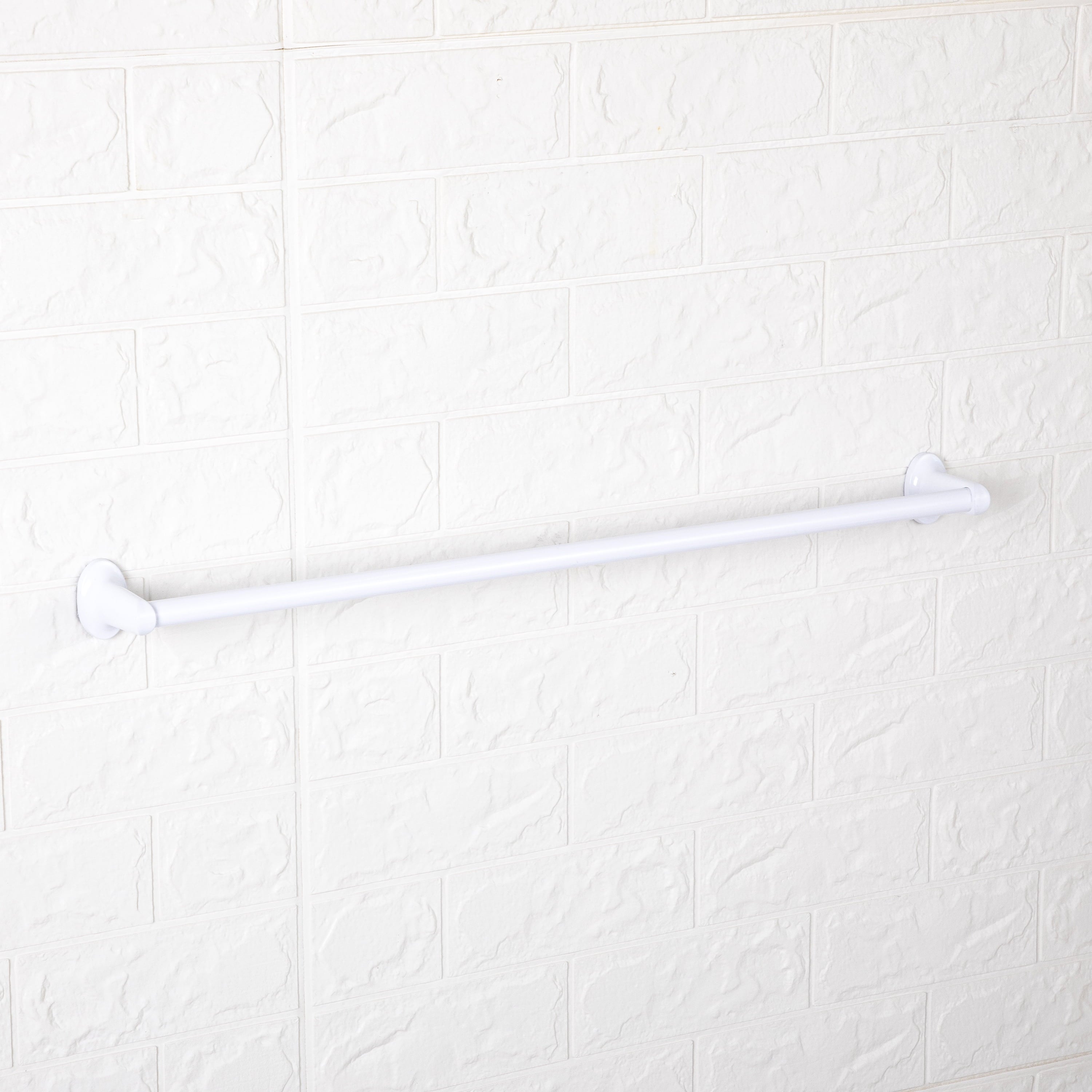 24 Inch Oval Steel Wall Mount Towel Holder Bar with White Finish - Image 3