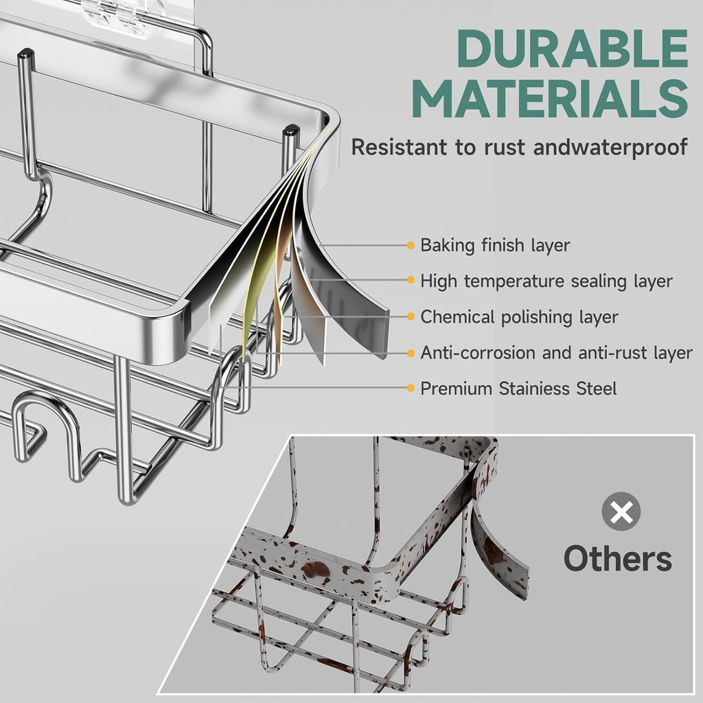 Veken Rustproof Shower Caddy 6-Pack, Ideal for Gift, Large Wall Mounted Rack, Bathroom Shelves Over Toilet, Organizer Storage Accessories wi - Image 6