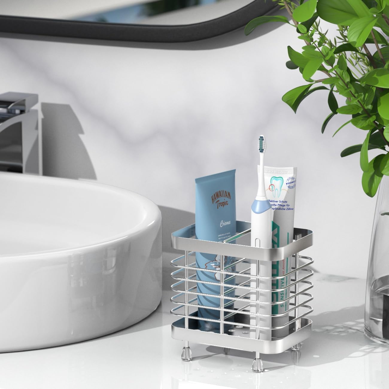 for Bathroom, Stainless Steel Electric Holder Wall Mounted, Shower Toothpaste Holder, Bathroom Organizer Essentials, ... - Image 3
