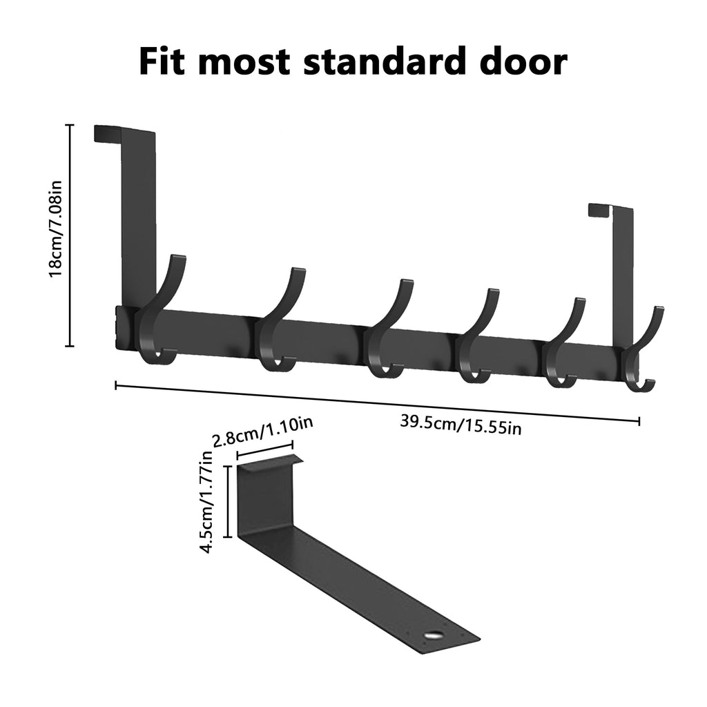 The Door Hook, Door Towel Rack with 6-Dual Coat Hooks,Door Hanger,Door Coat Hanger, The Door Coat Rack,Door Hooks for... - Image 2