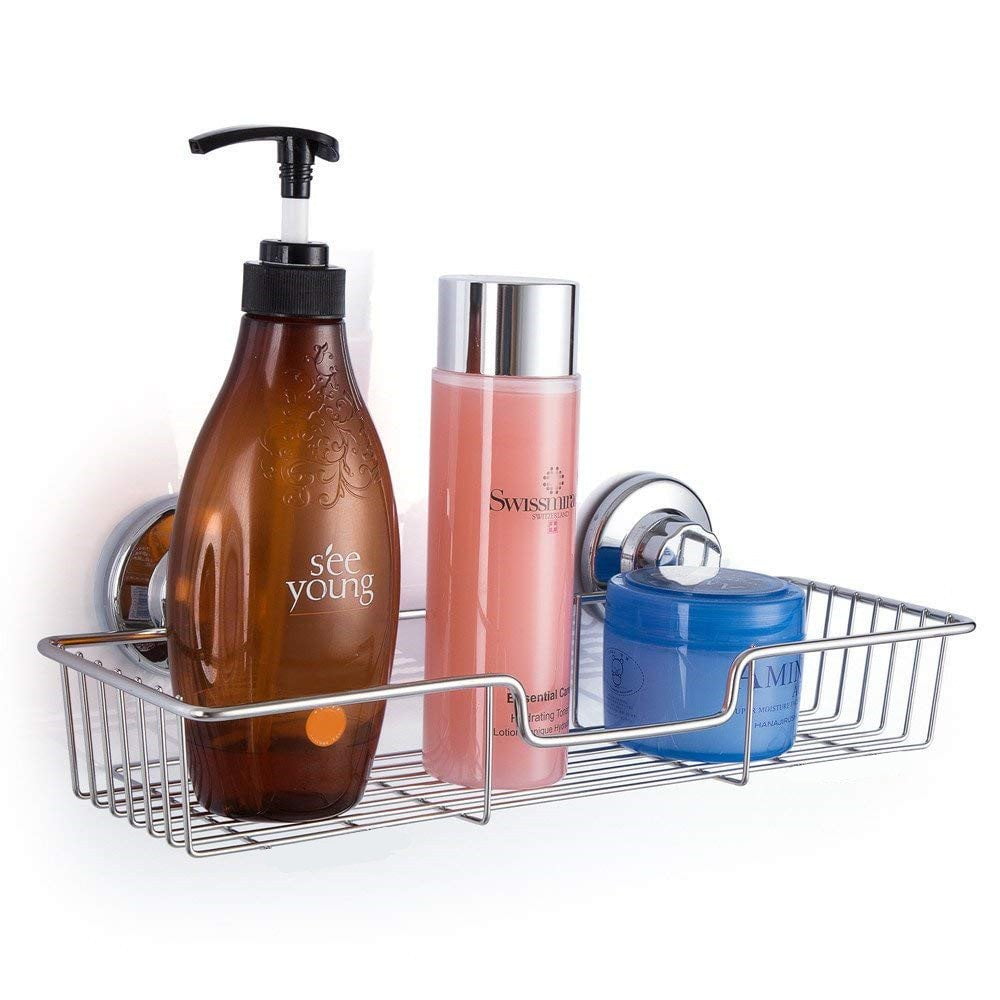 Cup Shower Caddy with Hooks,Powerful Cup Bathroom Shower Caddies,Bath Shelf Storage Combo Organizer Basket set of 2 - Image 3