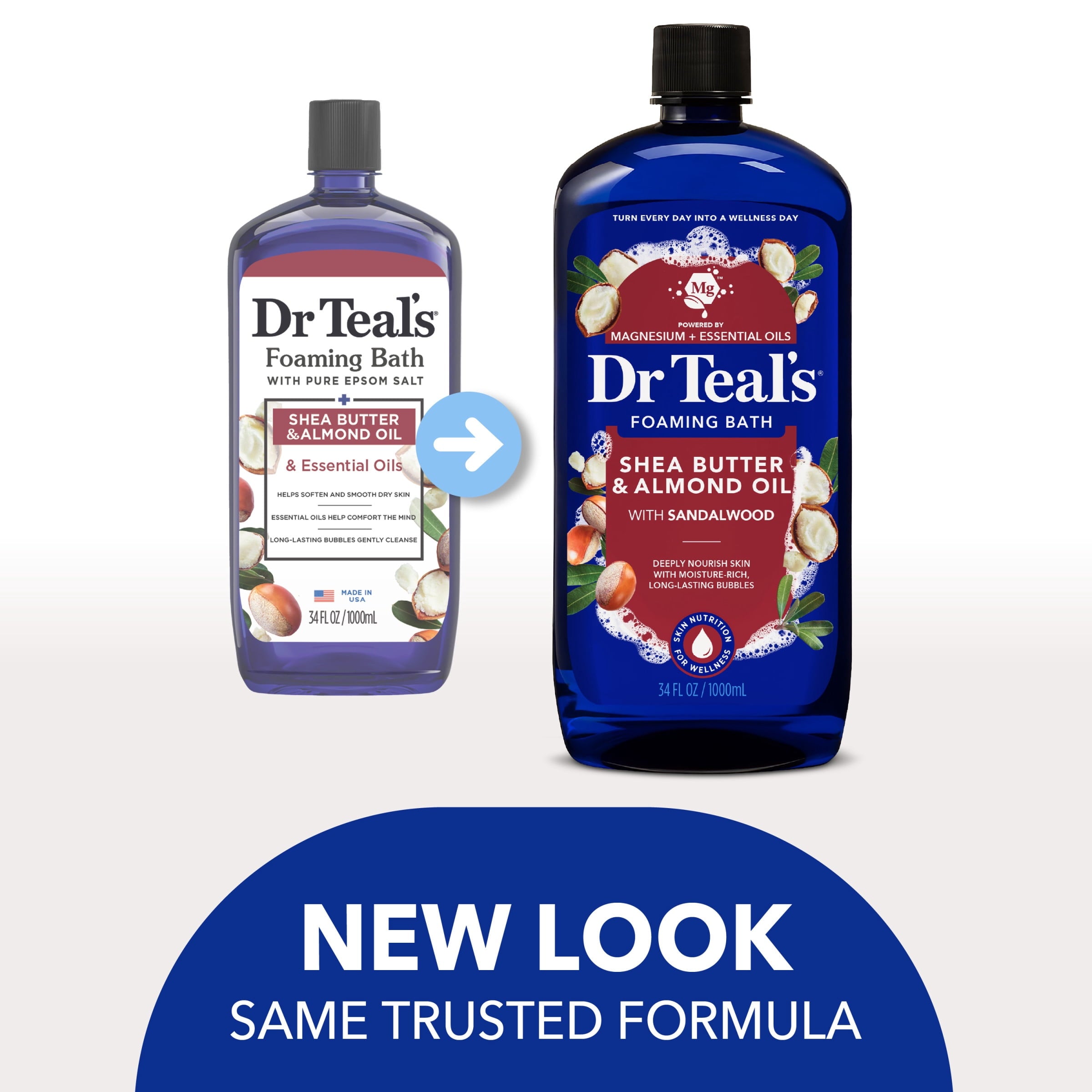 Dr Teal's Foaming Bath with Pure Epsom Salt, Shea Butter & Almond, 34 fl oz - Image 2
