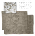 Mainstays 15-Piece Brown Leaves Bathroom Set  Shower Curtain, Bath Rugs & Hooks, Nature-Inspired Washable Dcor - Image 2