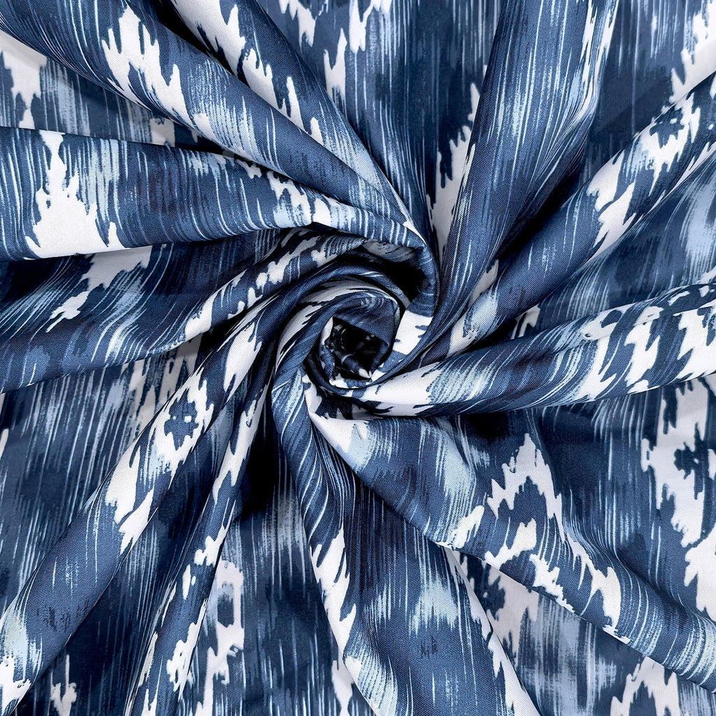 Mainstays 16-Piece Blue Ikat Shower Curtain Bathroom Set  Fabric Curtain with Rug, Hooks, Soap Dispenser & Tray - Image 6