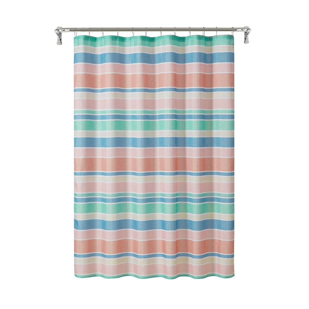 14-Piece Stripe Shower Curtain Set with Hooks & Waterproof Liner Machine Washable, 72"x72 - Image 2