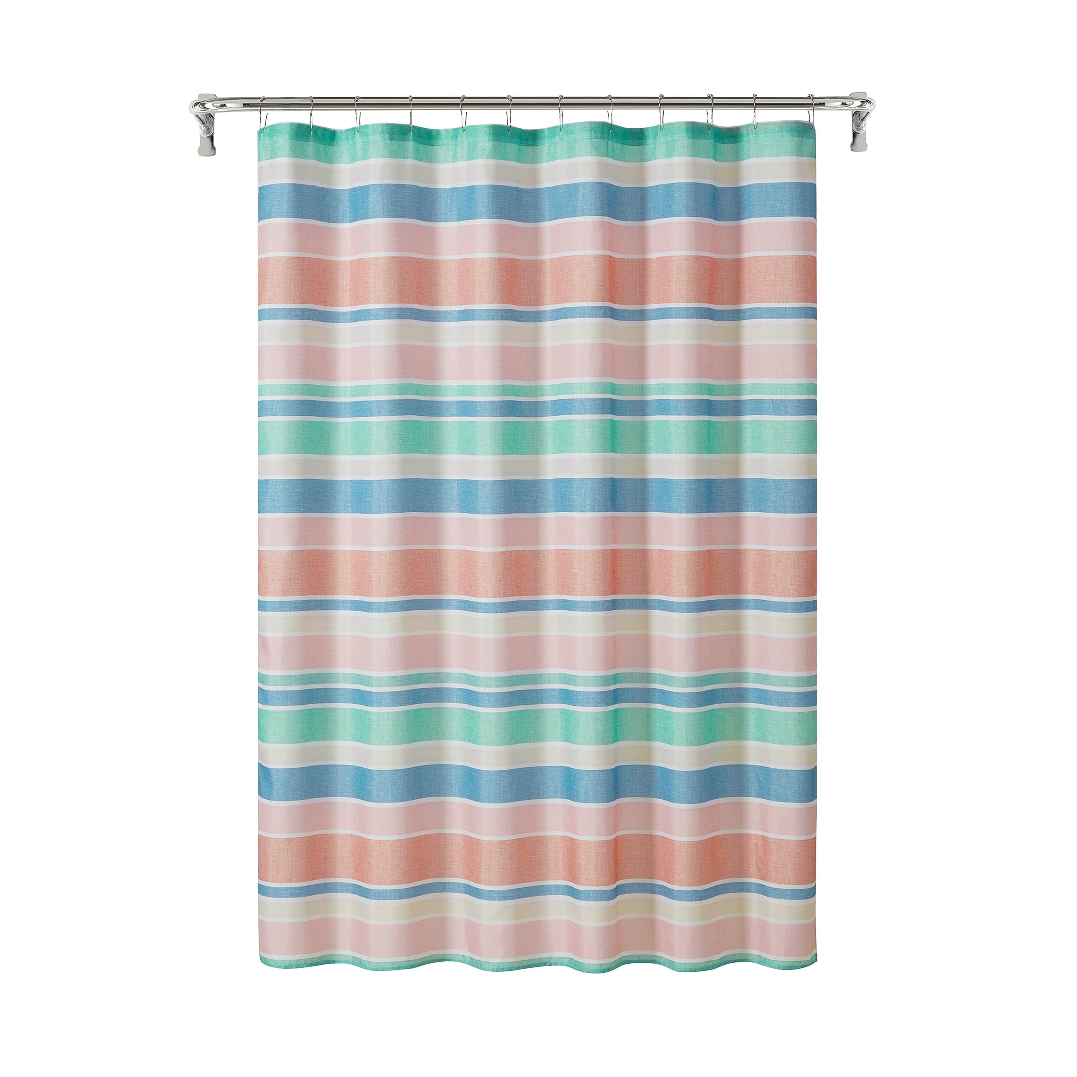 14-Piece Stripe Shower Curtain Set with Hooks & Waterproof Liner Machine Washable, 72"x72 - Image 2