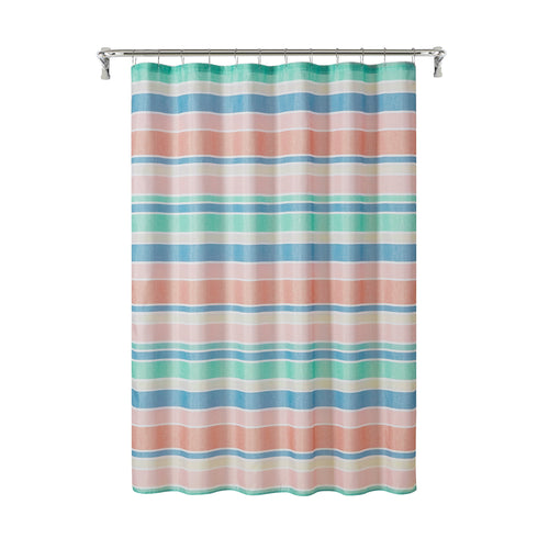 14-Piece Stripe Shower Curtain Set with Hooks & Waterproof Liner Machine Washable, 72"x72 - Image 2