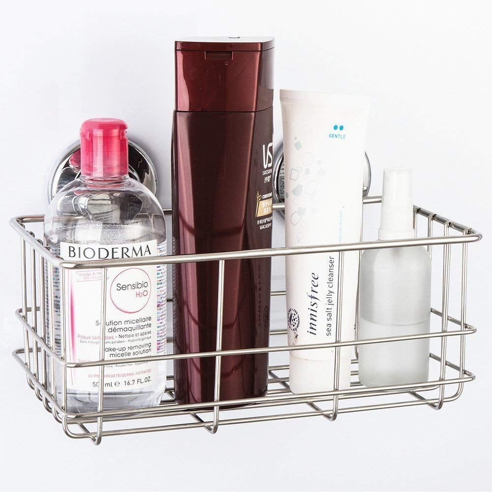 Bath Wall Shelf Organizer , Deep Bathroom Basket Suction Cup Large Kitchen Storage Basket for Gel Holder Bathroom Sto... - Image 3