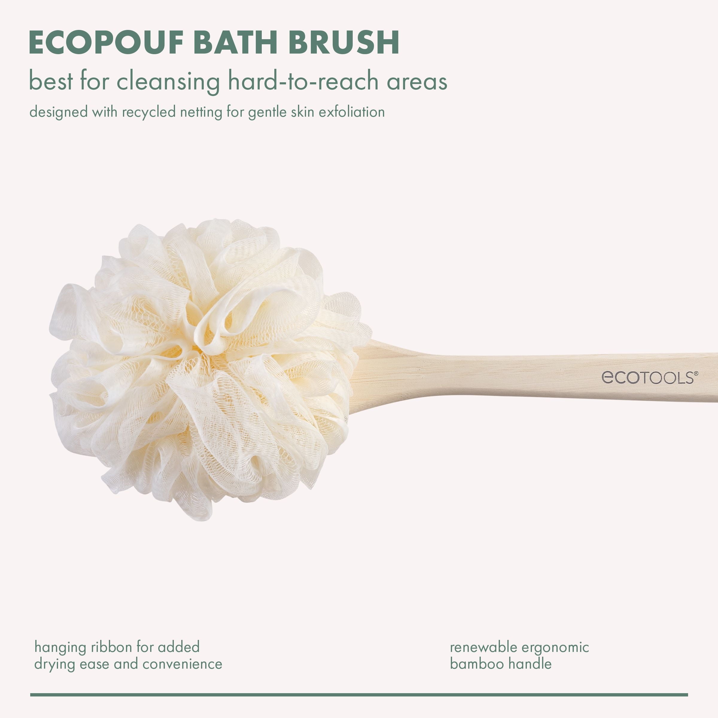 Brush, Loofah & Handle, Recycled Mesh Netting, for Adults, 1 Count - Image 3