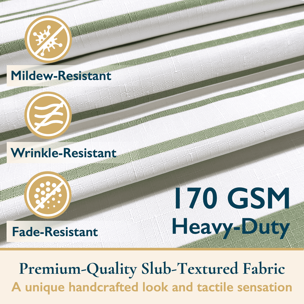 13-Piece Shower Curtain Set with Hooks, Heavy-Duty Slub Fabric, Boho Farmhouse Striped Bathroom Curtain, Water-Repell... - Image 5