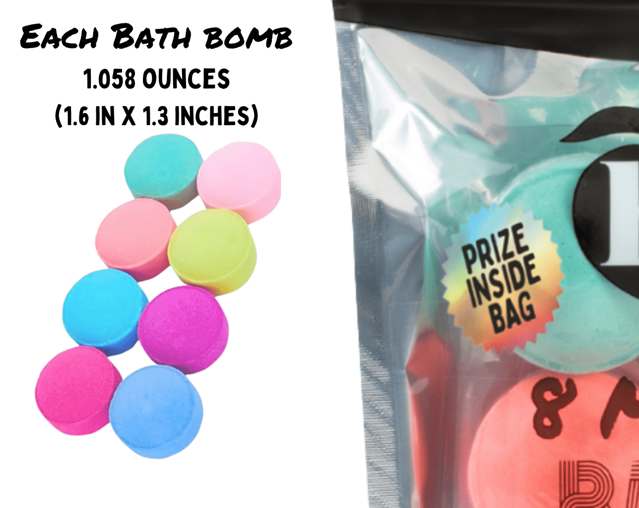 Hi Peach Layne Mini Bath Bomb Bag, 8 Assorted Scents with Surprise Prize, 1.06 oz Each - Image 3
