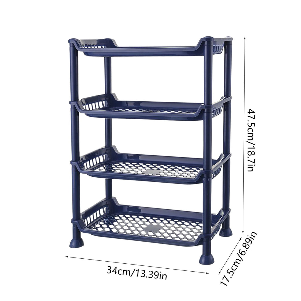 4-Tier Bathroom Storage Rack Stackable Shelf Organizer for Shower Toiletries Kitchen Counter Desktop Space-Saving Easy Assembly - Image 3