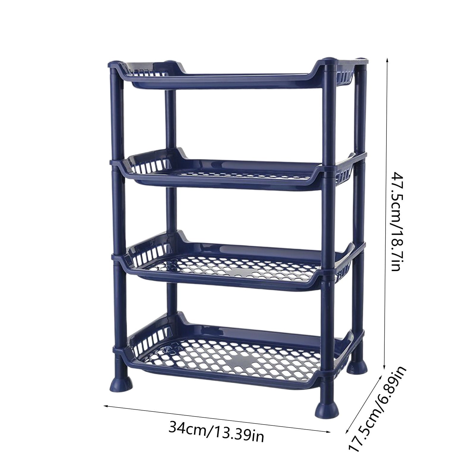 4-Tier Bathroom Storage Rack Stackable Shelf Organizer for Shower Toiletries Kitchen Counter Desktop Space-Saving Easy Assembly - Image 3