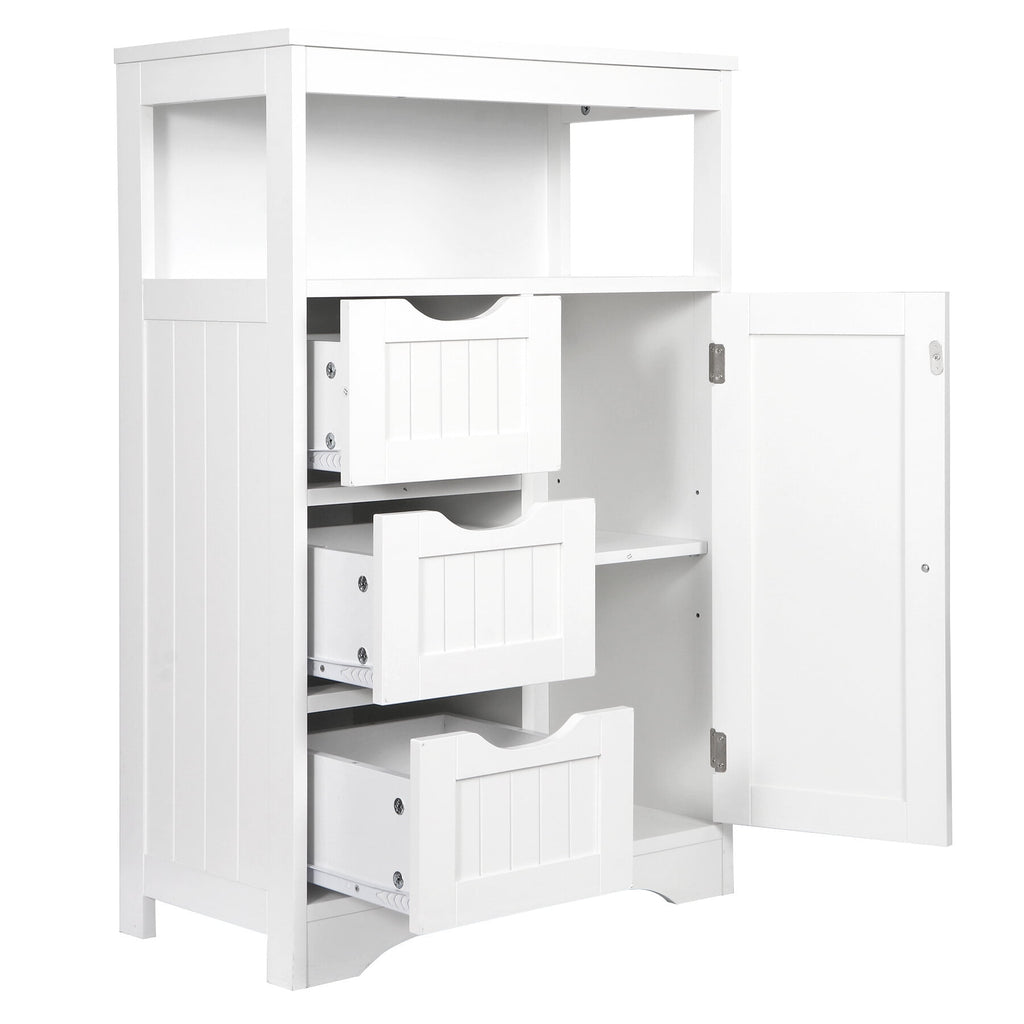 Bathroom Floor Cabinet, Free Standing Storage Cabinet with 3 Drawers and Adjustable Shelf, Modern Cupboard for Home L... - Image 5