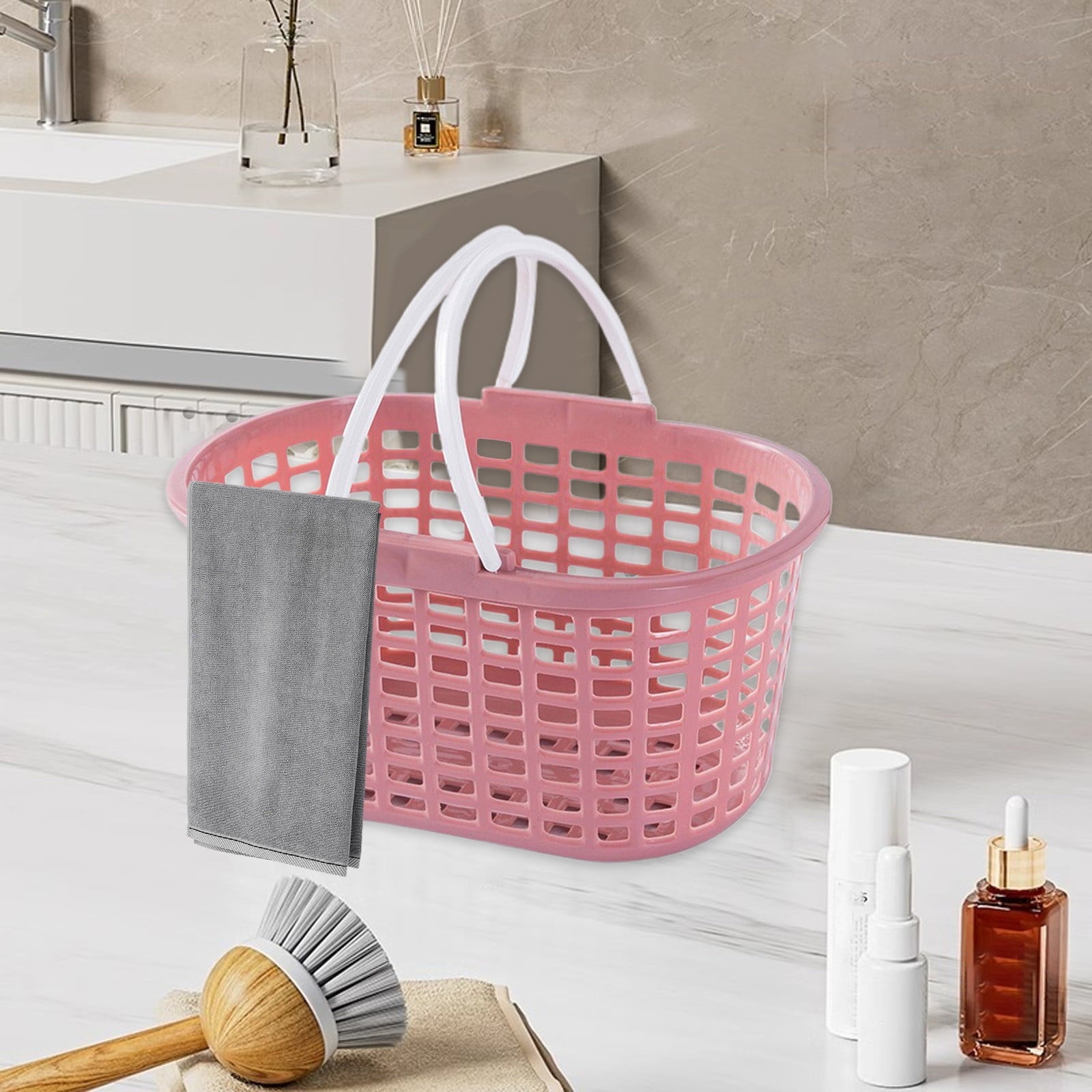 YFTDEY Portable Bath Basket, Handheld Shower Caddy, Water Storage Organizer, Ideal for Travel or Home Use, Perfect for Bathing Accessories, - Image 4