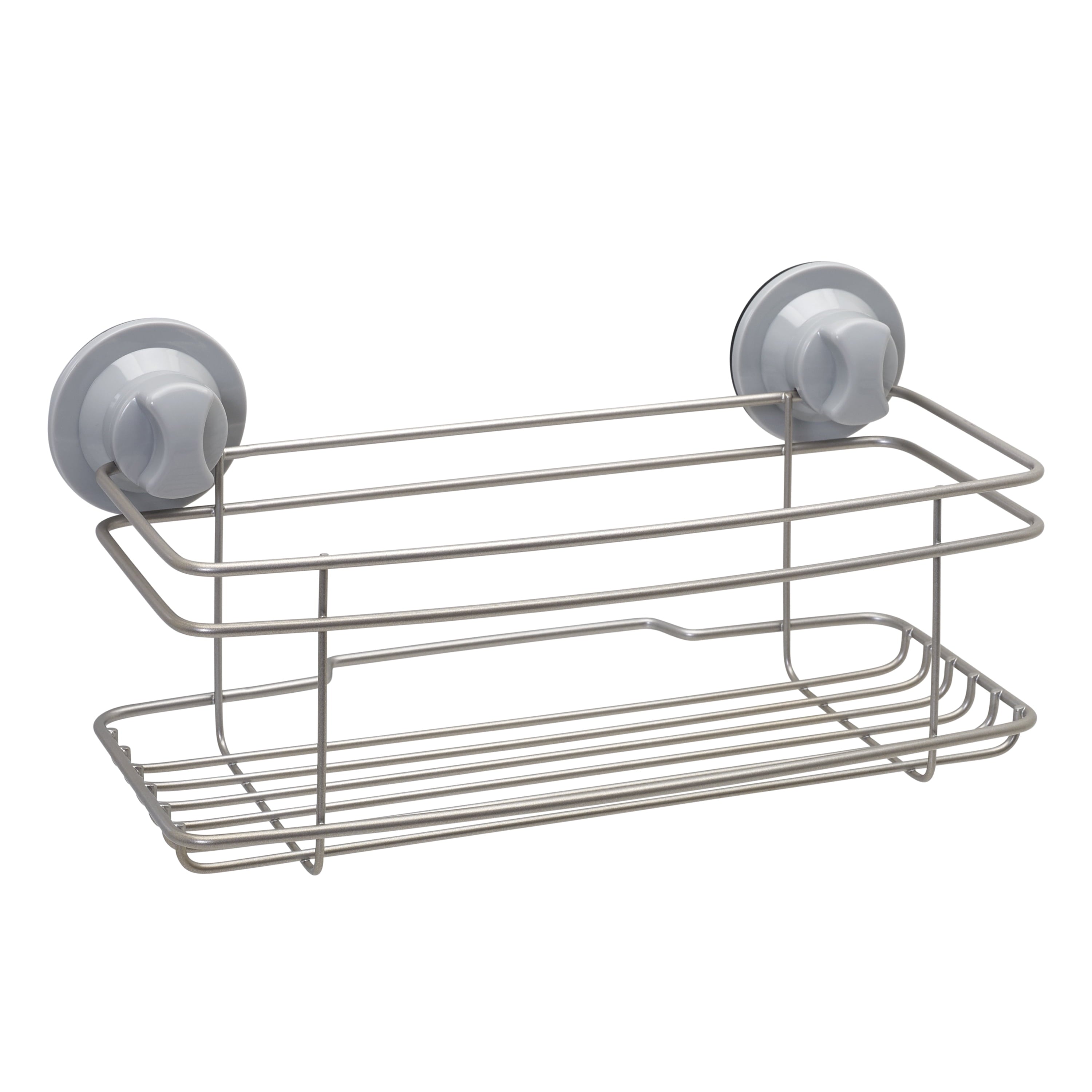 Steel Shower Caddy Basket, 1 Shelf, Suction and Adhesive Mount - Image 6