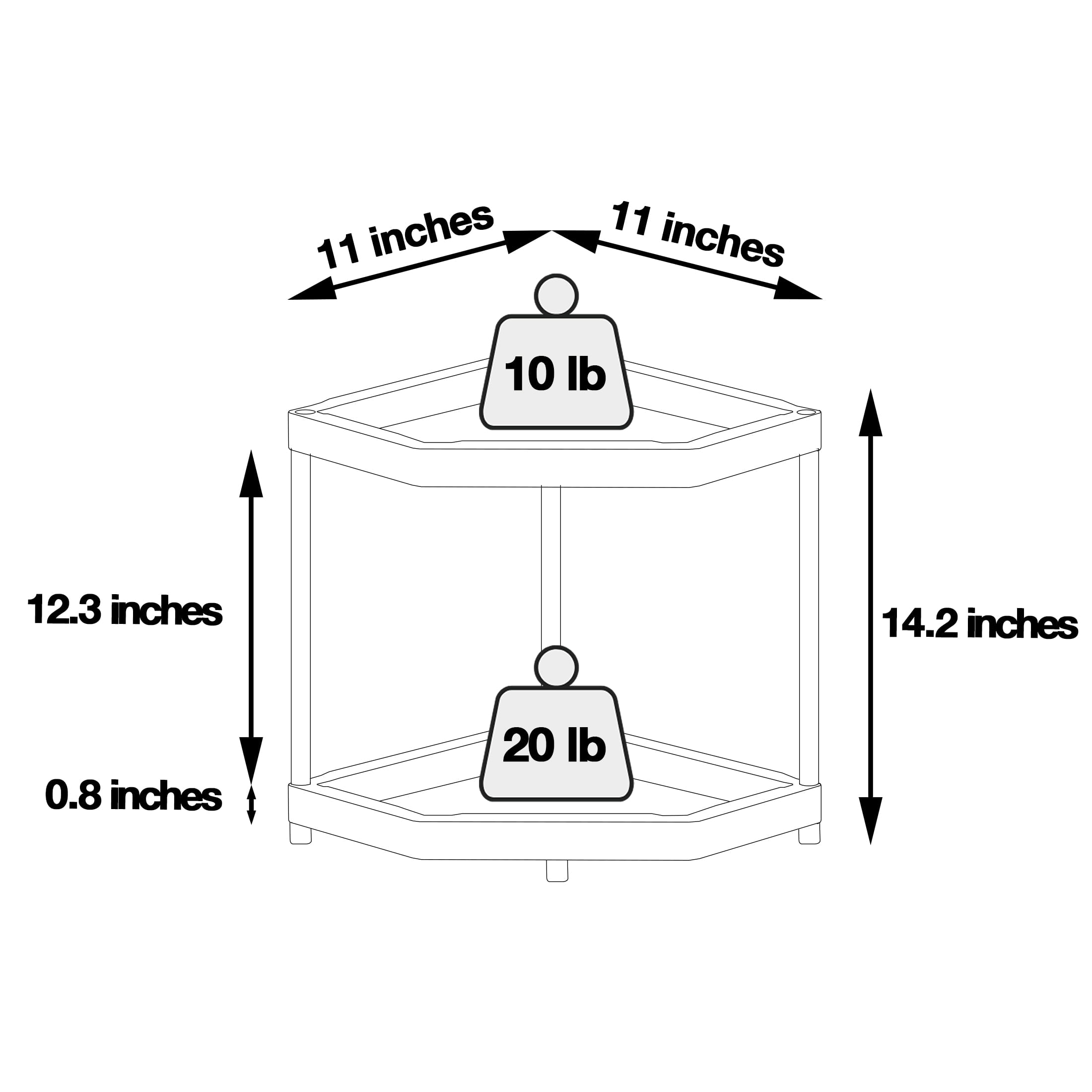 2 Corner Shelf Countertop Bathroom Counter Organizer Kitchen Storage Shelf Spice Rack Black - Image 5
