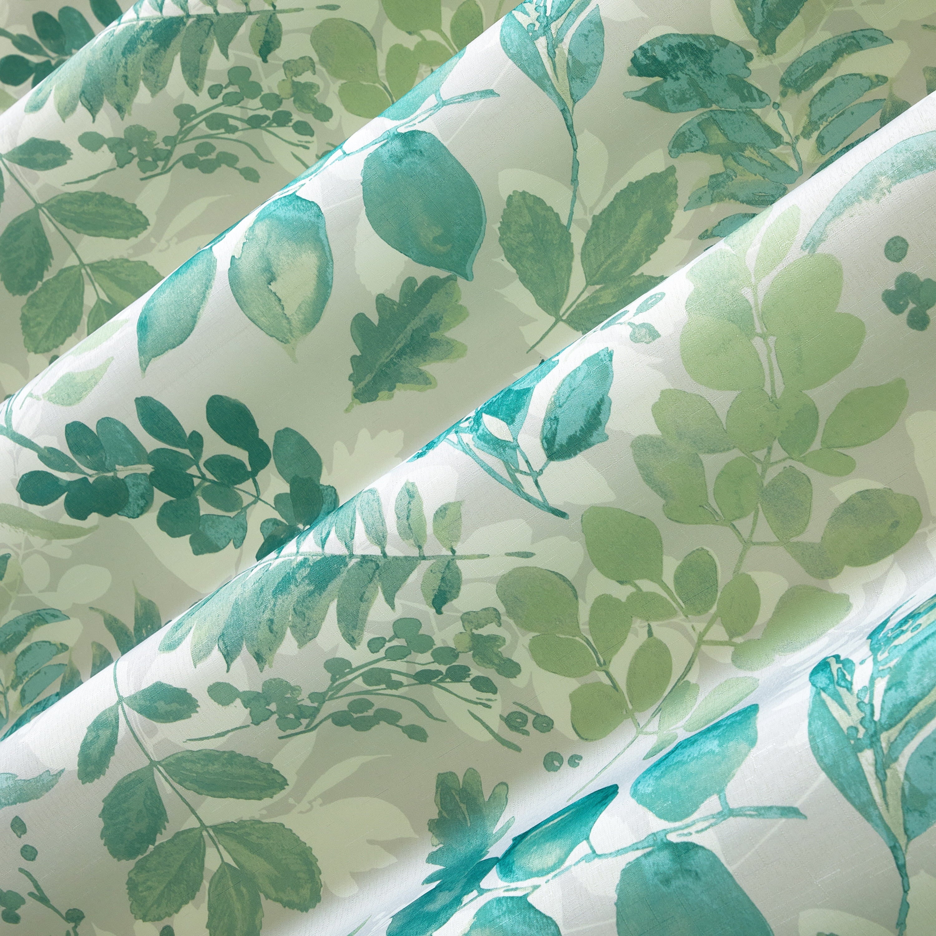 14-Piece Green Floral Shower Curtain Set with Hooks & Liner 72x72 - Image 5