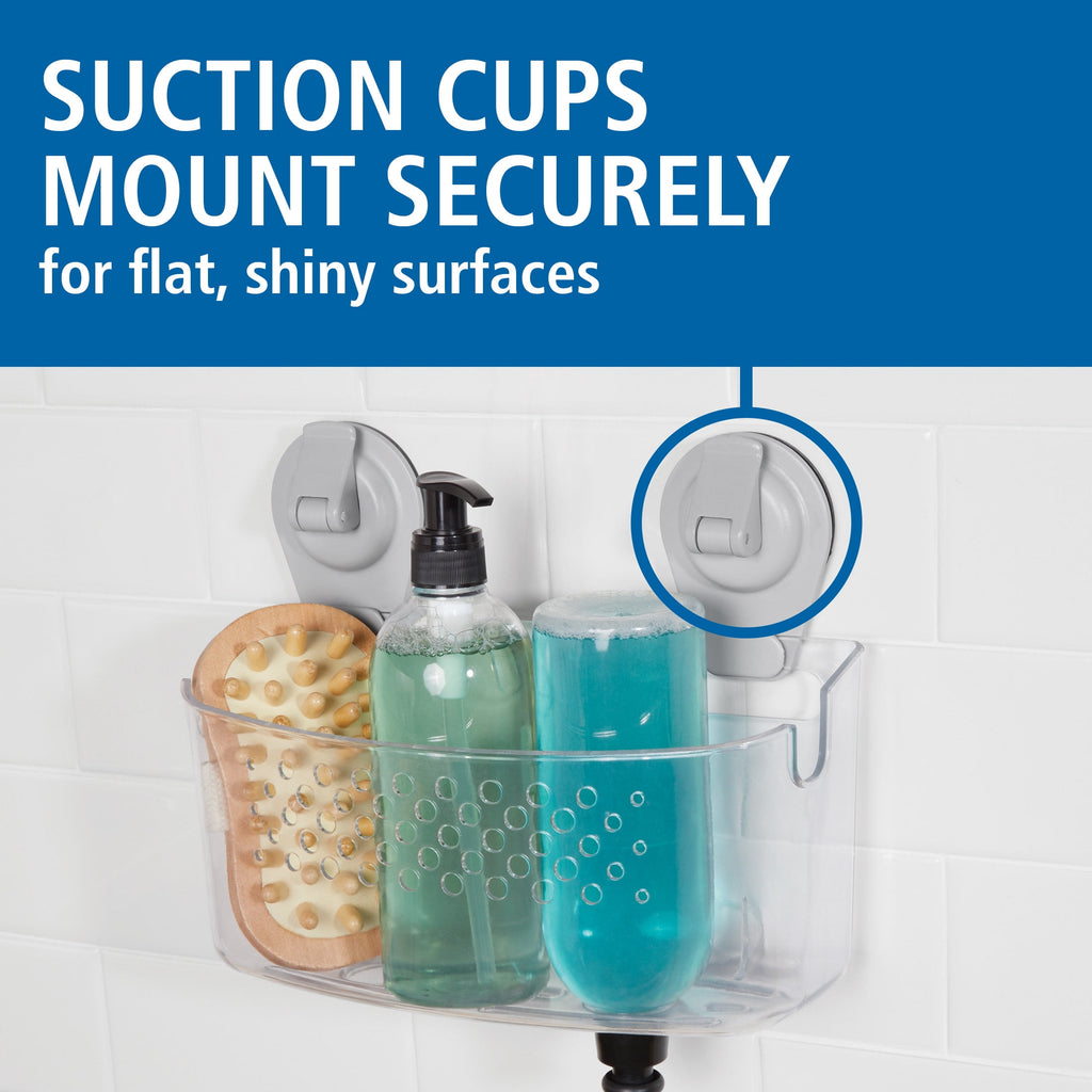 Clear Wall-Mounted Suction Bath Basket, Easy to Install, No Tools Needed - Image 3