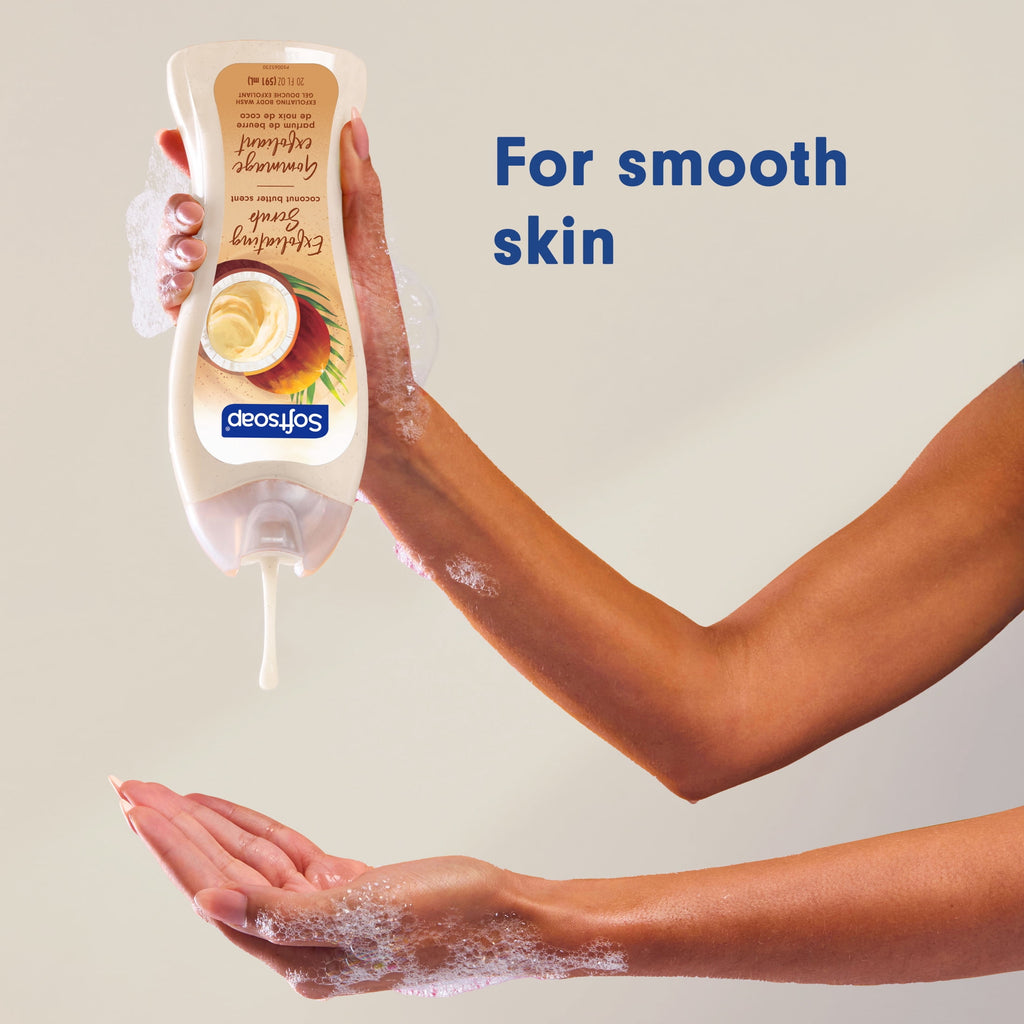 Softsoap Exfoliating Scrub Body Wash, pH Balanced Moisturizing Body Wash, Coconut Butter, 20 fl oz - Image 6