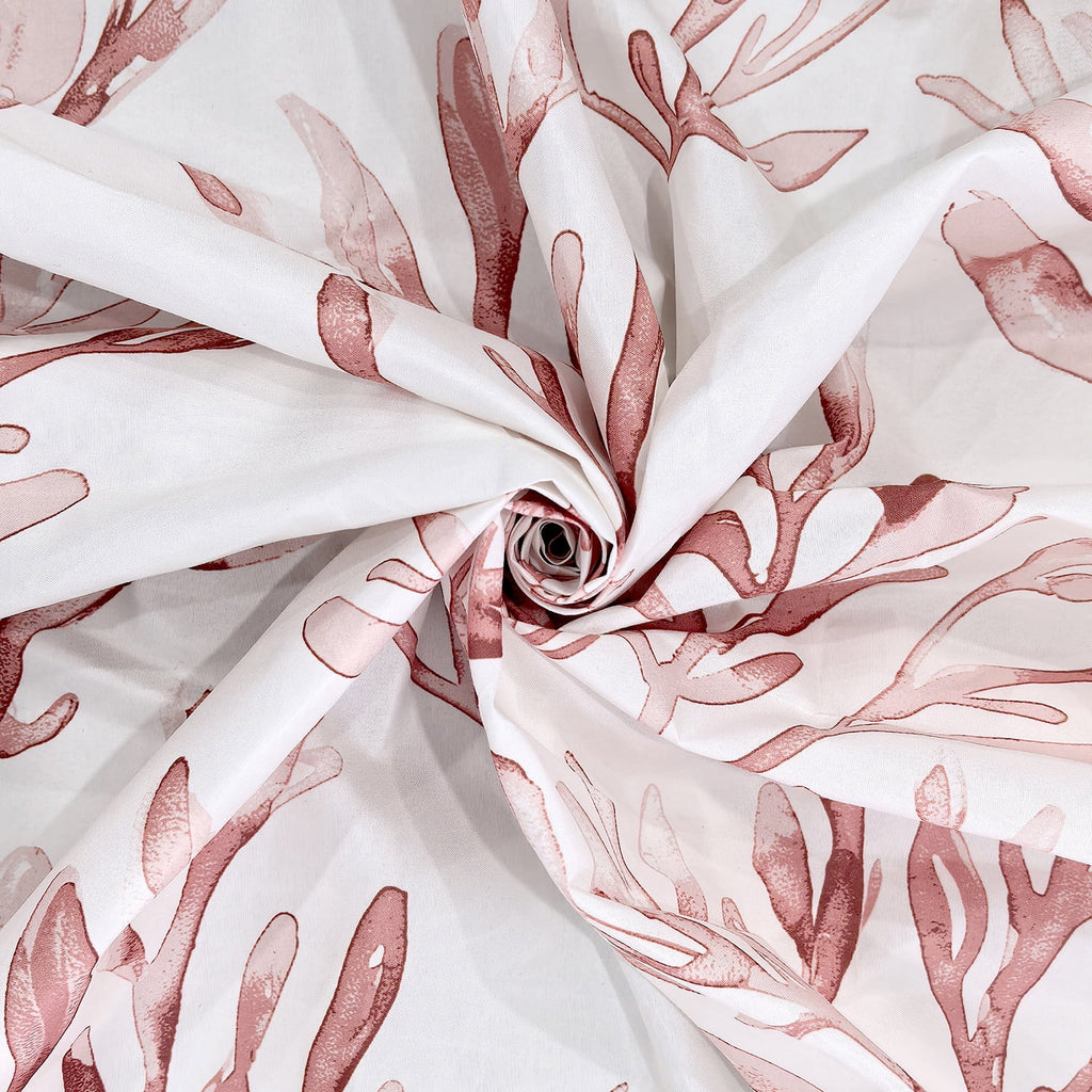 16-Piece Pink Coastal Botanical Shower Curtain Bathroom Set Fabric Curtain with Rug, Hooks, Soap Dispenser & Tray - Image 6