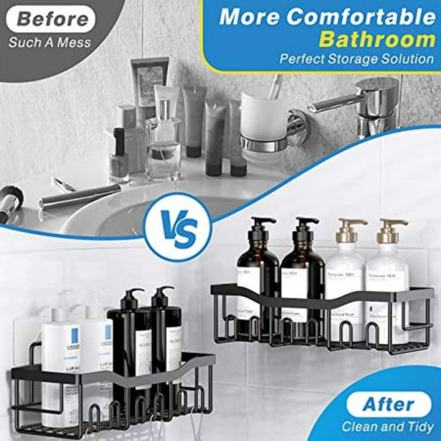 Caddy, 5 Pack Rustproof Stainless Steel Bath Organizers With Large Capacity, No Drilling Shelves for Bathroom Storage... - Image 4