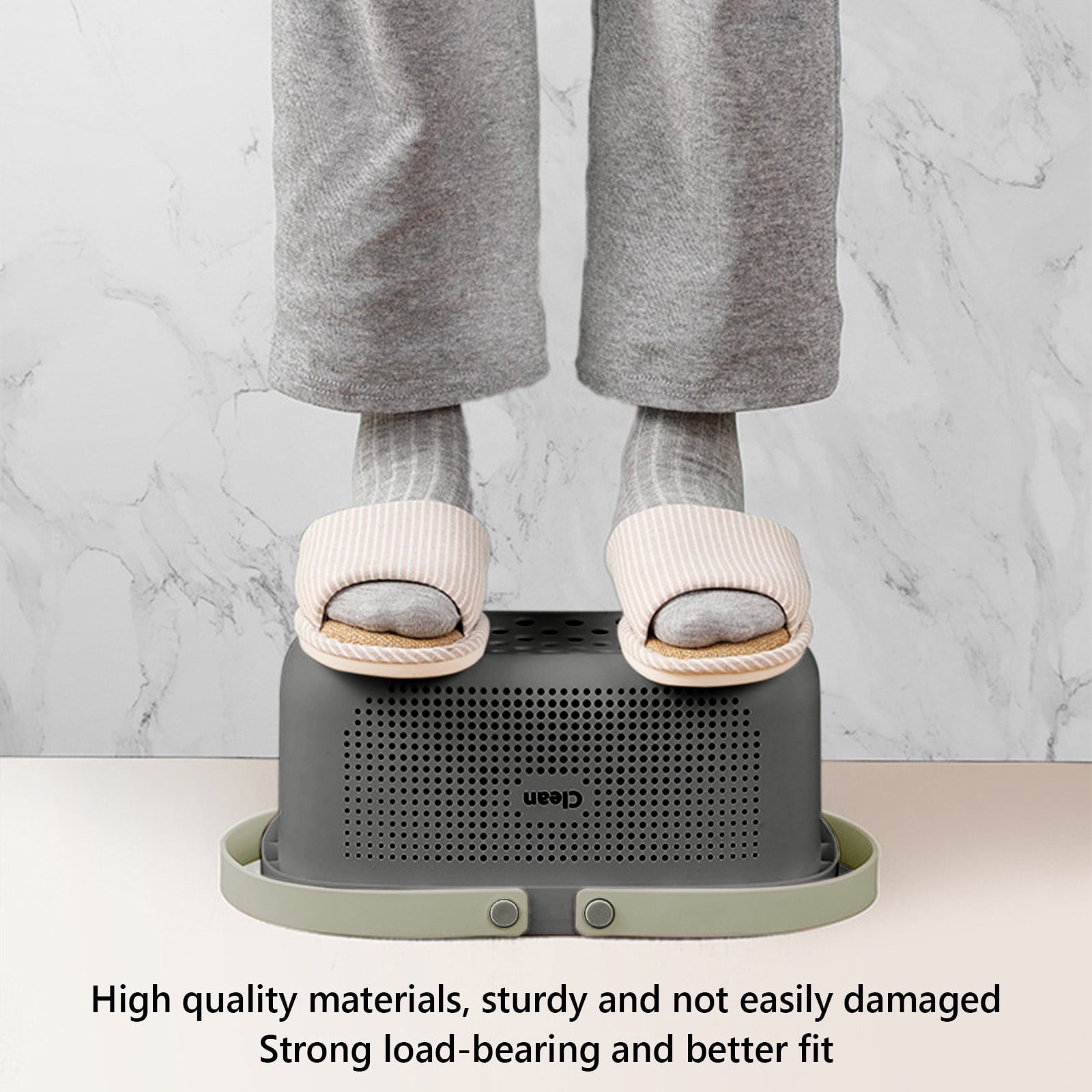 Large Capacity Bath Shower Basket Portable Storage Puff Shower Caddy Storage Basket Gray Safe&Non-toxic 3.2x3.2 Inch - Image 4