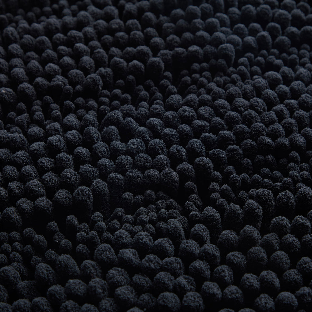 Black Chenille Polyester Bath Rug Set, 2-Piece - Image 3