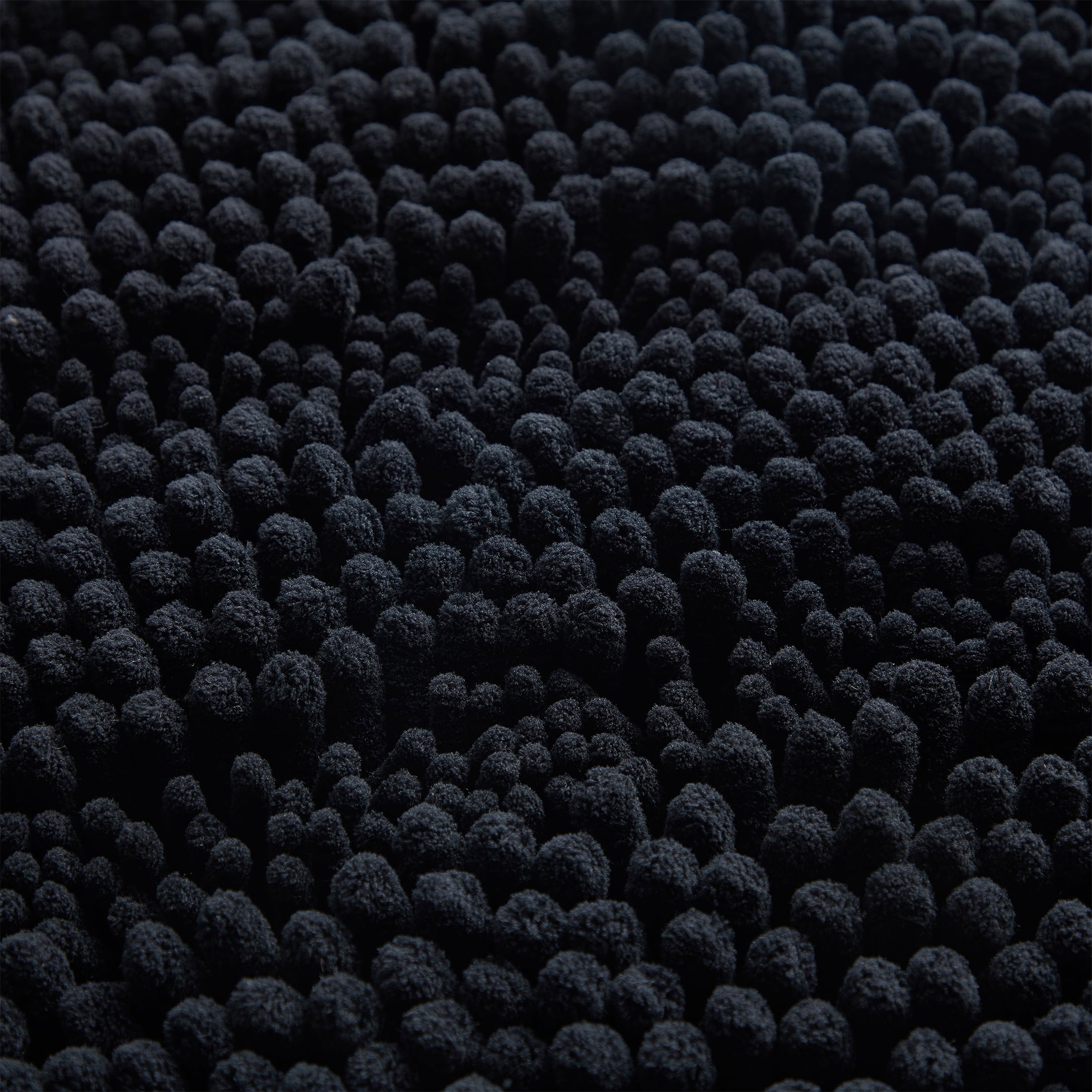 Black Chenille Polyester Bath Rug Set, 2-Piece - Image 3