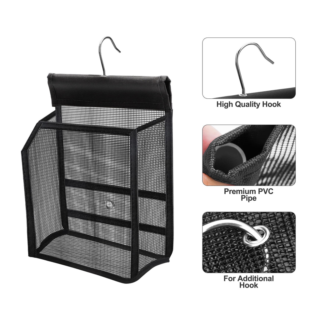 TSV Hanging Mesh Shower Caddy, Portable Bath Baskets Organizer, Bathroom Storage Bag with Hooks for College Dorm, Gym, Swimming, RV - Image 3