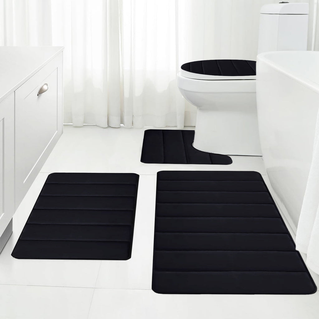4 Piece Bathroom Rugs Bath Mat Set, Memory Foam Bath Mats for Bathroom, Bathroom Rug Set - Dries Quickly, Non-Slip,Th... - Image 6