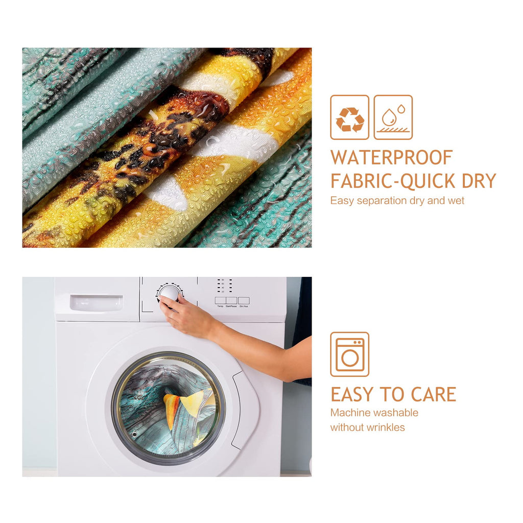 Shower Curtains, Boho Shower Curtains for Bathroom, with 12pcs Hooks, Weighted Hem,72" x 72" , Colorful - Image 6