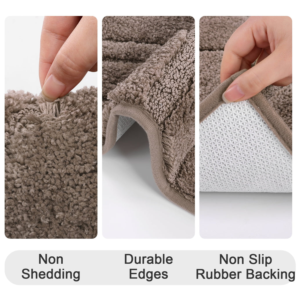 Ileading Bathroom Rugs Sets 4 Piece, Super Soft and Absorbent Non Slip Microfiber Toilet Bathroom Mats - Image 5