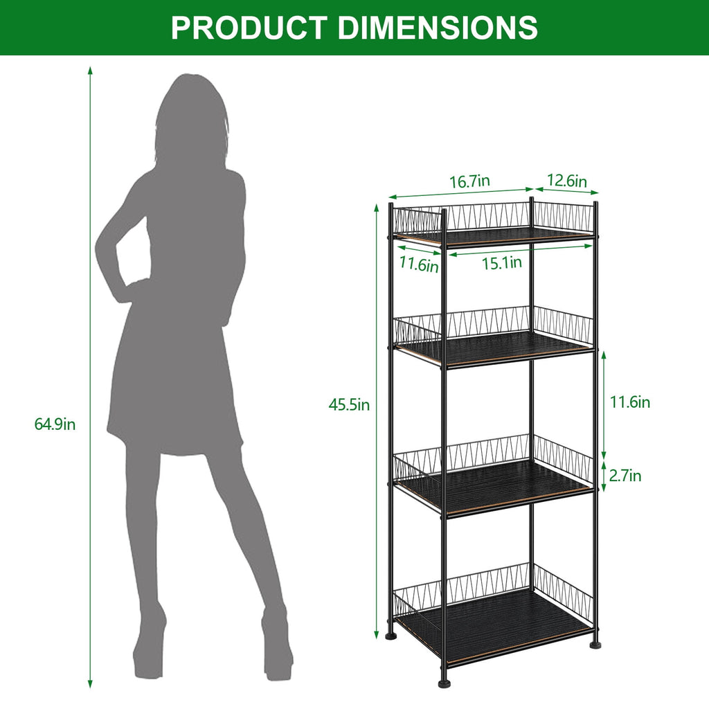 Bathroom Shelves Freestanding Bathroom Towel Storage 4 Tier Wire Shelves Bathroom Standing Rack Floor Storage Rack - Image 2