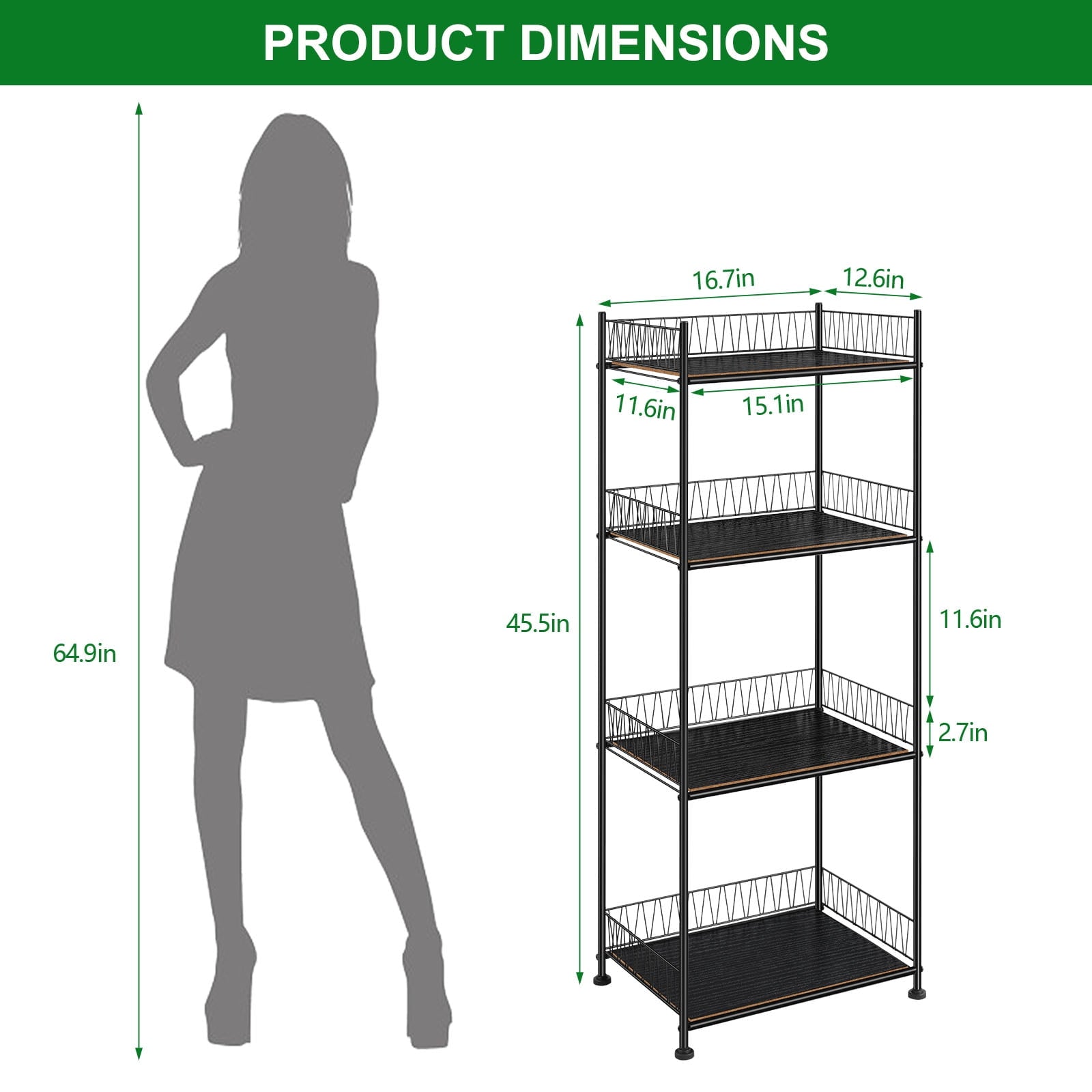 Bathroom Shelves Freestanding Bathroom Towel Storage 4 Tier Wire Shelves Bathroom Standing Rack Floor Storage Rack - Image 2