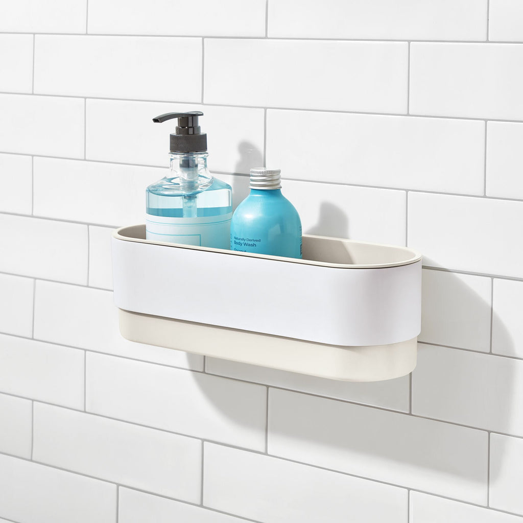 iDesign Adhesive Shower Basket - Orleans Collection - Coconut/White - Image 6