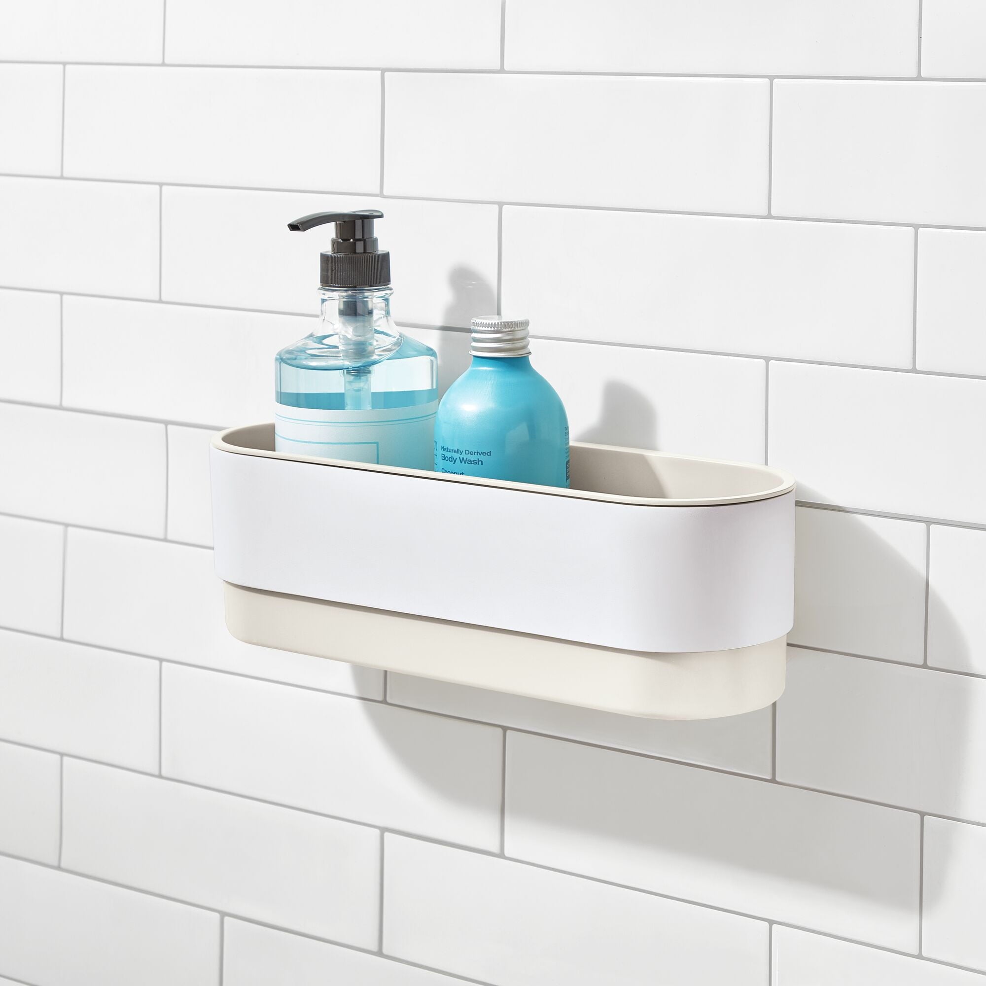 iDesign Adhesive Shower Basket - Orleans Collection - Coconut/White - Image 6