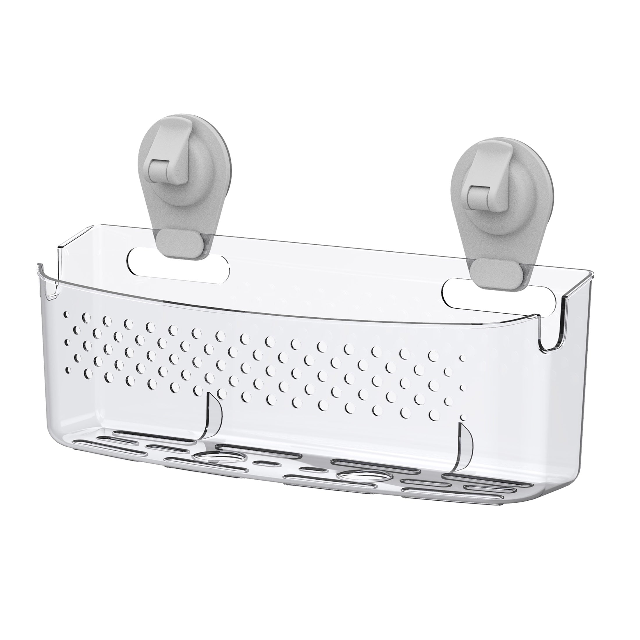 Mainstays Clear Wall-Mounted Extra-Large Suction Bath Basket, Easy to Install, No Tools - Image 2
