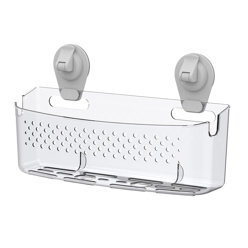 Mainstays Clear Wall-Mounted Extra-Large Suction Bath Basket, Easy to Install, No Tools - Image 2