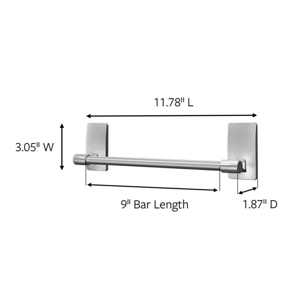 Hand Towel Bar, 1 Towel Bar, Holds 3 lbs, 4 Strips, Bathroom Organization - Image 2