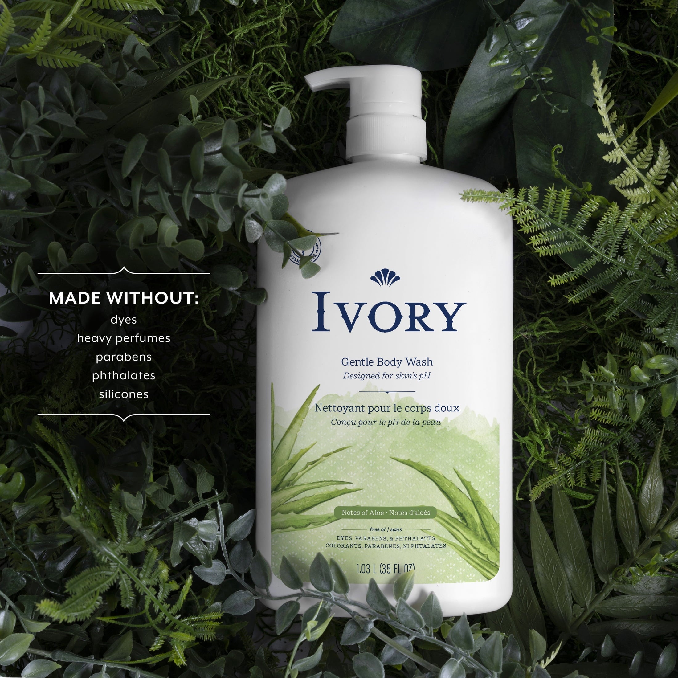 Ivory Mild and Gentle Body Wash, Aloe Scent, for All Skin Types, 35 fl oz - Image 2