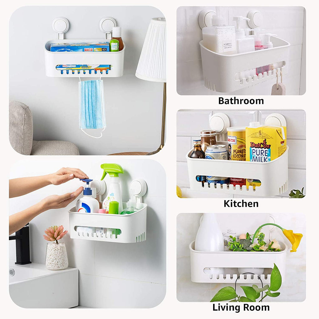 Suction Cup No Drilling Shelf Removable Wall Mounted Organizer Perfect Bathroom Storage Waterproof Rustproof Basket f... - Image 4