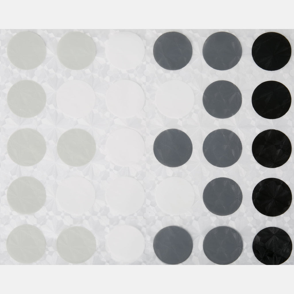 Mainstays Eco-friendly Waterproof Recycled PEVA Black & White Contemporary Polka Dots Shower Curtain Set and 12 Hooks, Black, White - Image 2