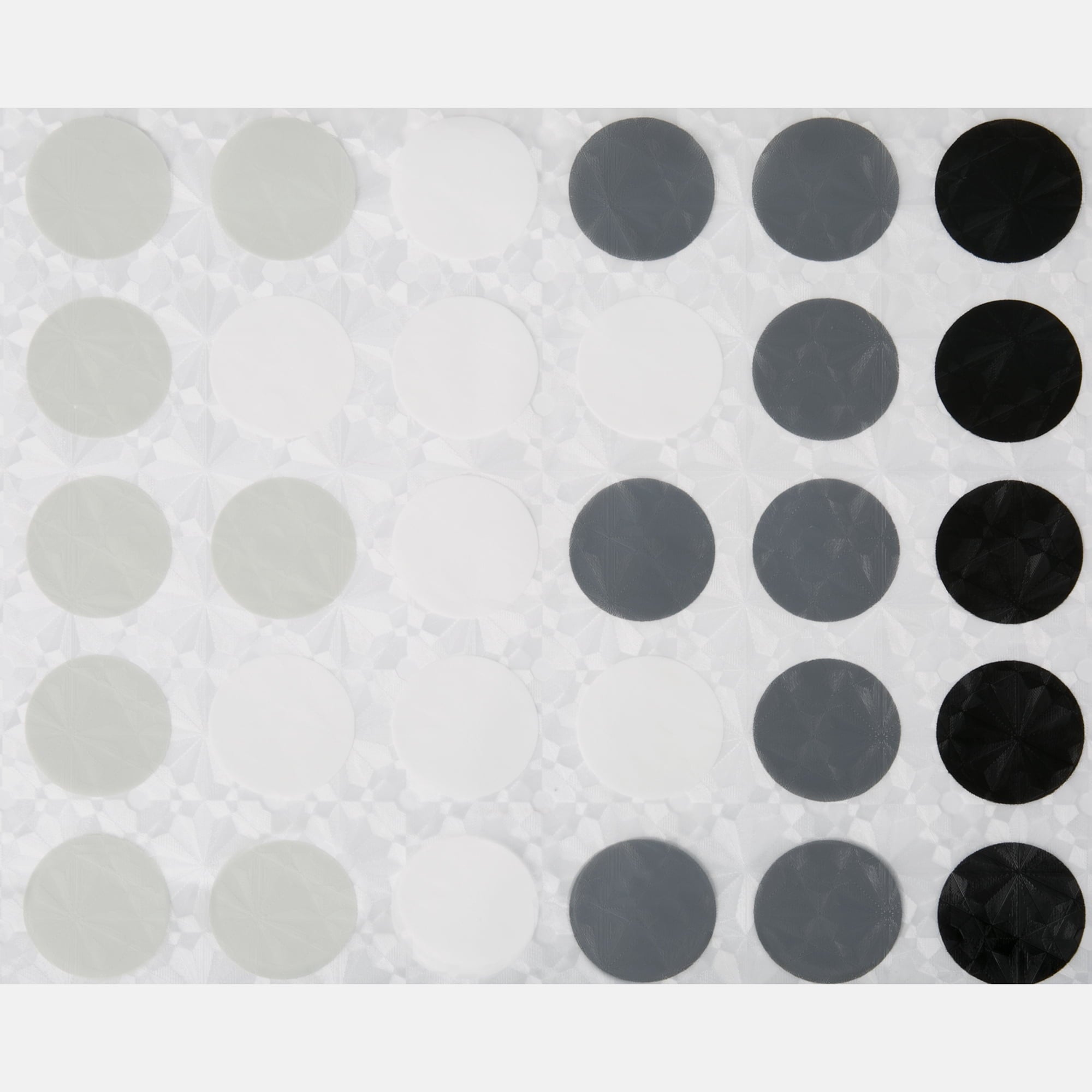 Mainstays Eco-friendly Waterproof Recycled PEVA Black & White Contemporary Polka Dots Shower Curtain Set and 12 Hooks, Black, White - Image 2