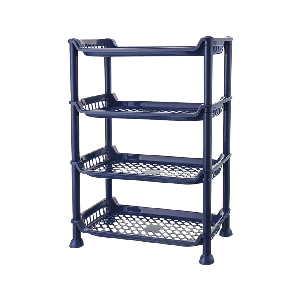 4-Tier Bathroom Storage Rack Stackable Shelf Organizer for Shower Toiletries Kitchen Counter Desktop Space-Saving Easy Assembly - Image 2