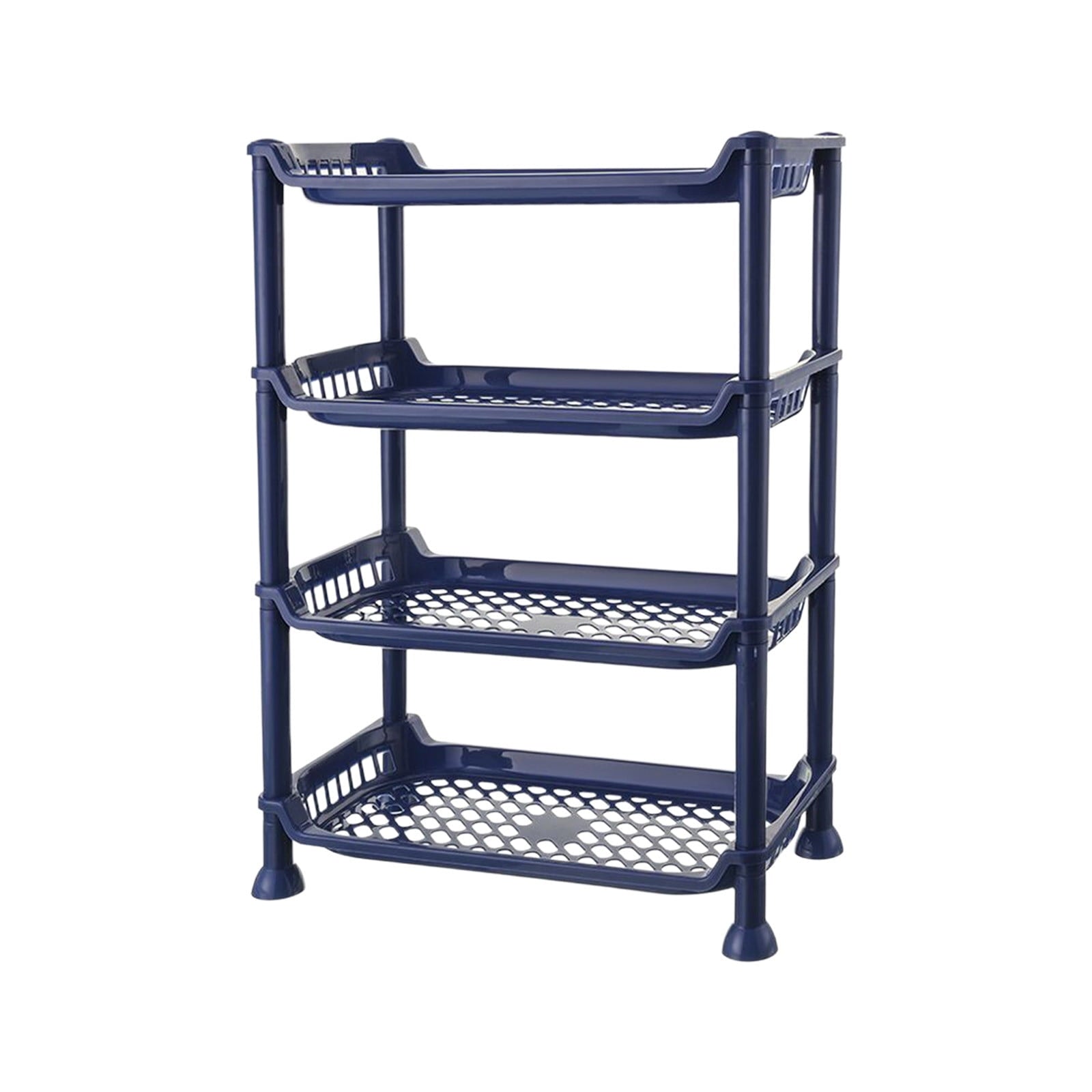 4-Tier Bathroom Storage Rack Stackable Shelf Organizer for Shower Toiletries Kitchen Counter Desktop Space-Saving Easy Assembly - Image 2