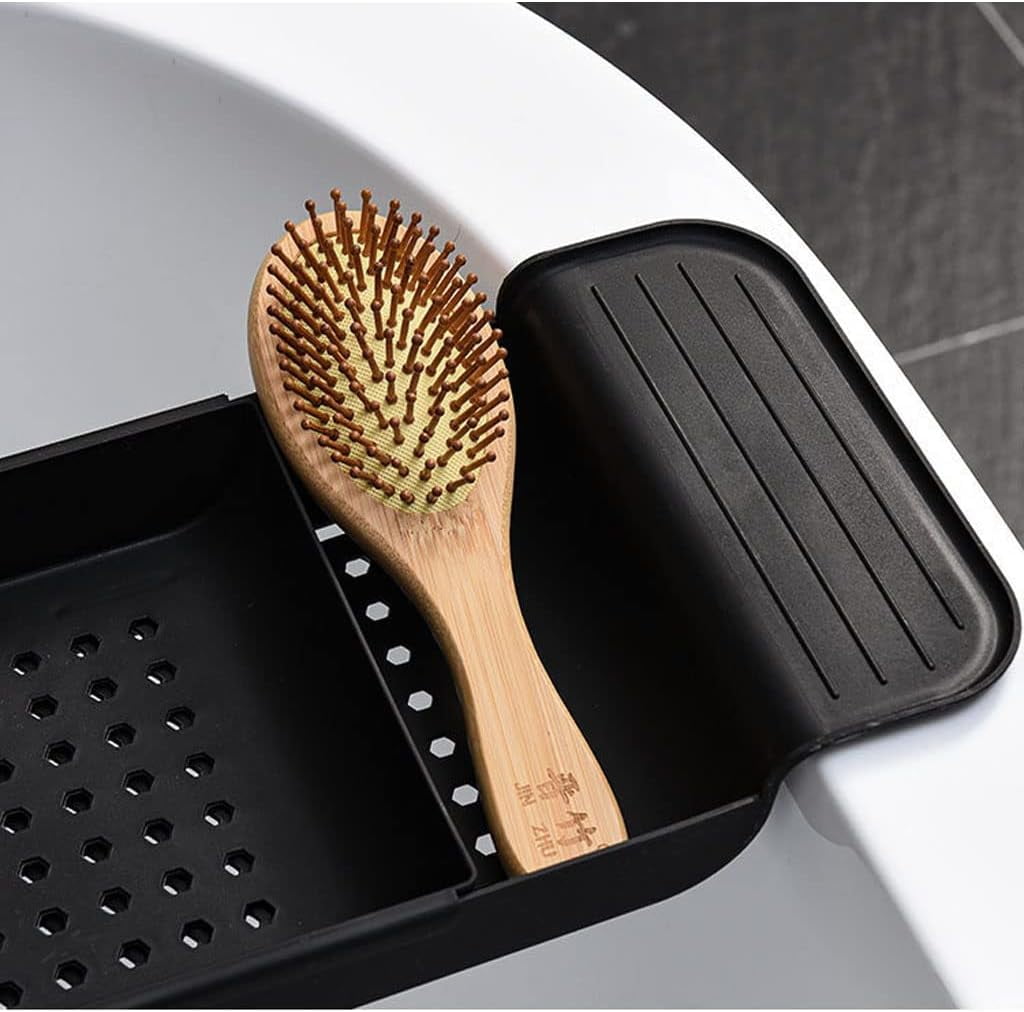 Bath Shelf Caddy Tray Multifunctional Bathtub Organizer, Black - Image 2
