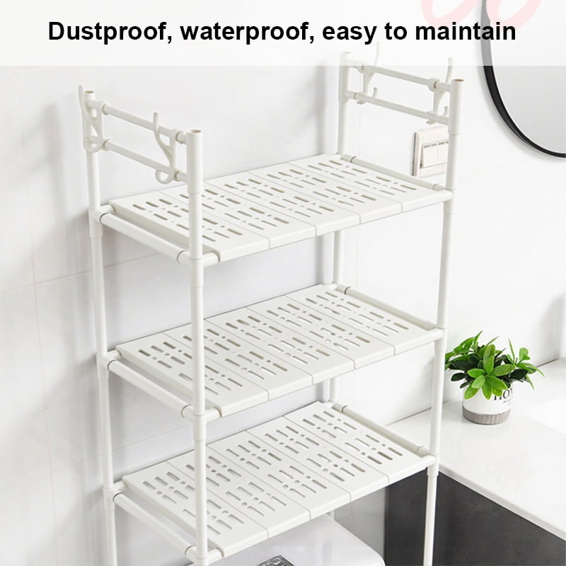The Toilet Storage Shelf for Bathroom,3-Tier Freestanding Bathroom Organizer with 4-Hooks,H-Shape Frame,Extra Thick C... - Image 5