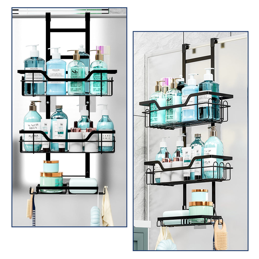 Bathroom Door Frame Over Door Shower Caddy Storage Organizer - Bathroom Wall Mounted Organizer Rack with Suction Cups... - Image 2
